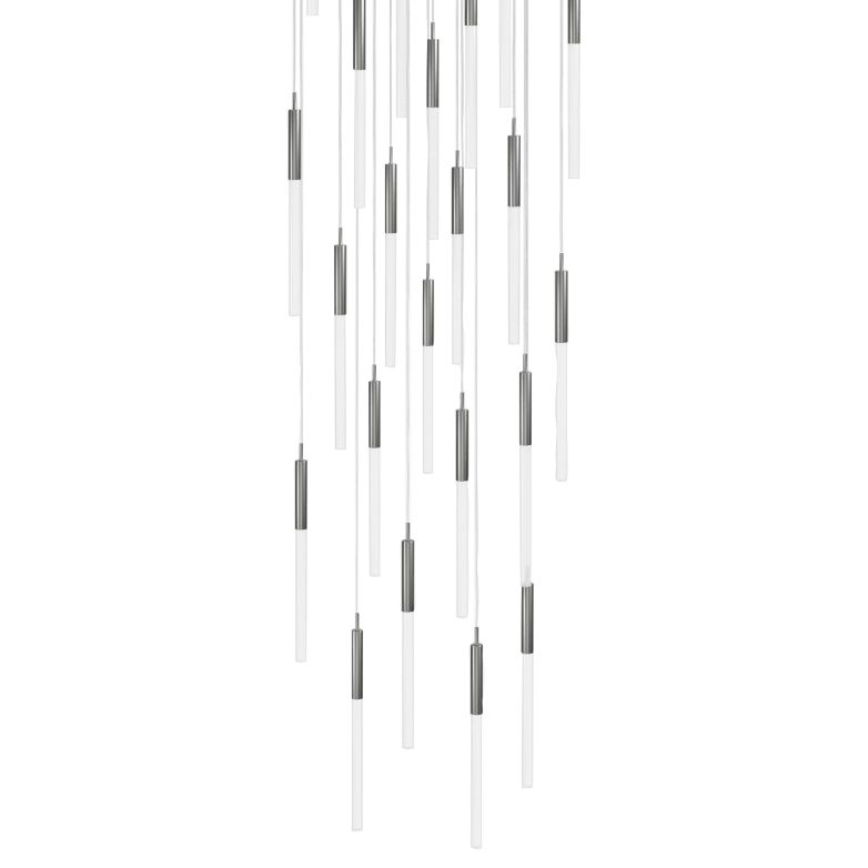 Main St. 30" Wide Polish Nickel LED Multi-Light Pendant