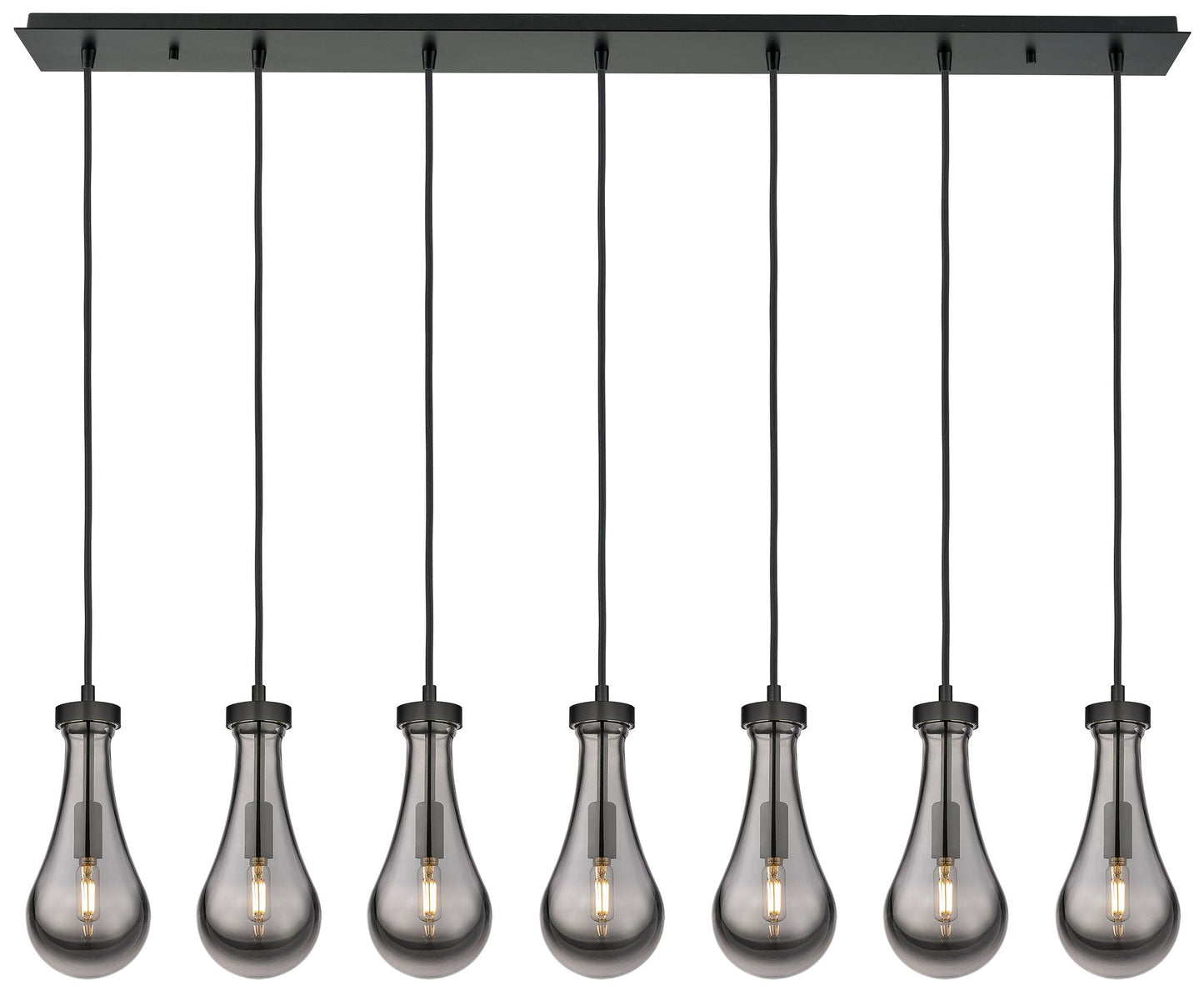 Malone 49.75" Wide 7 Light Polished Nickel Linear Pendant With Clear S