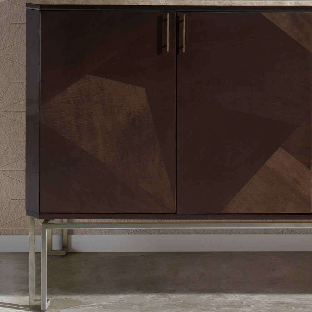 Marble Top Brown Maple Sideboard