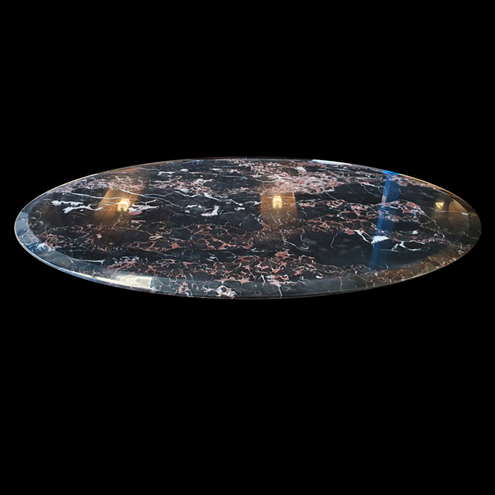 Contemporary Oval Portoro Imperiale Marble Coffee Table