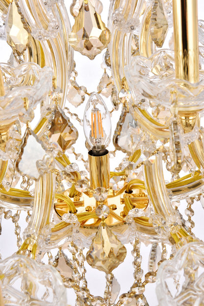 Maria Theresa 19 Lt Gold Chandelier Golden Teak