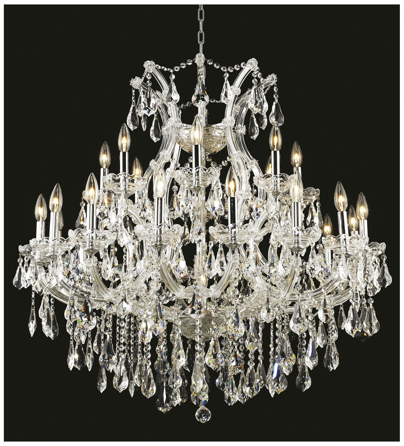 Maria Theresa 24 Lt Chrome Chandelier Clear