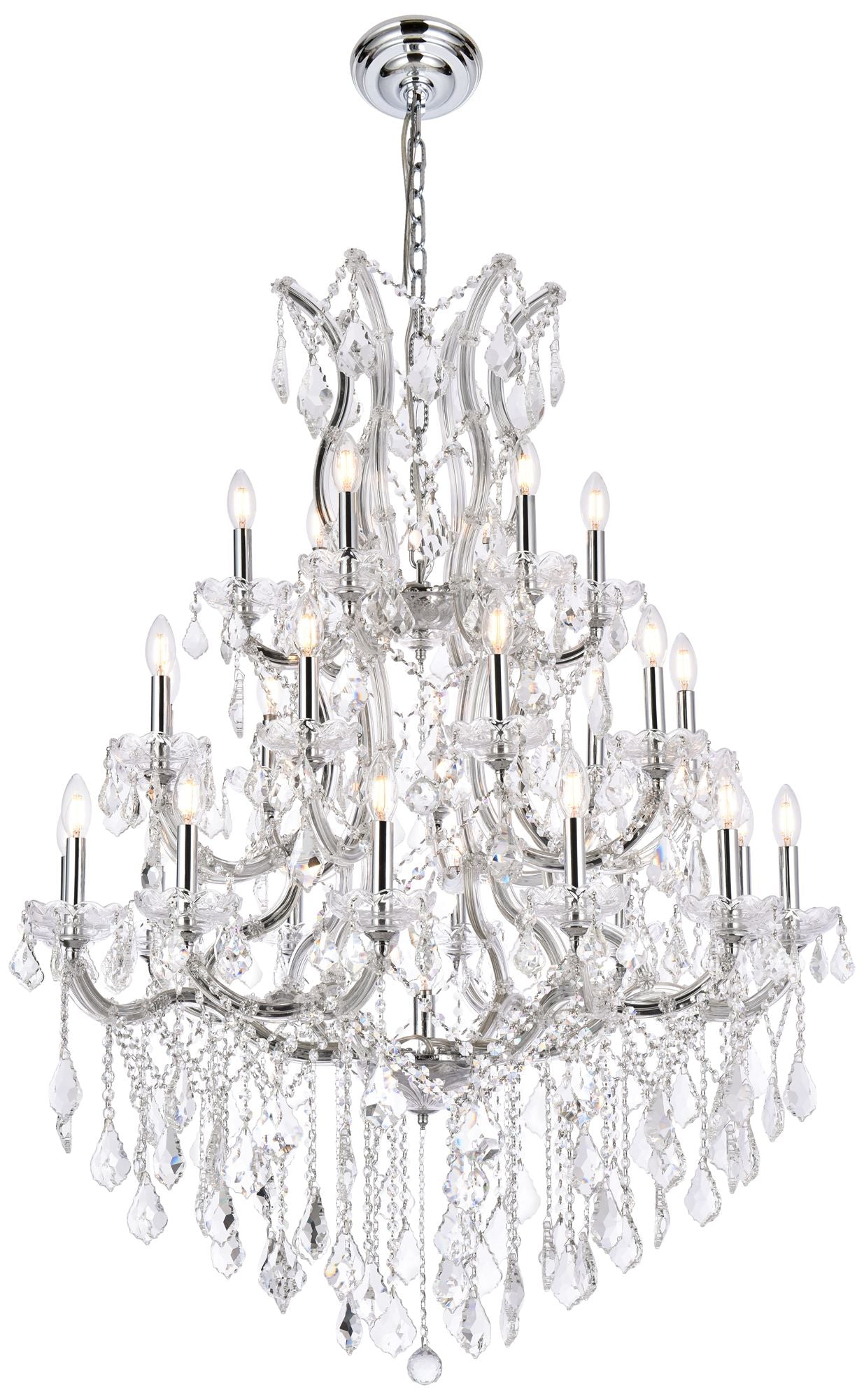 Maria Theresa 28 Lt Chrome Chandelier Clear