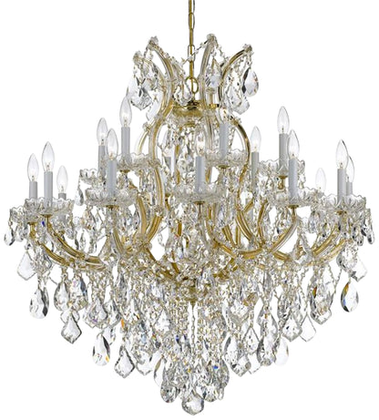 Maria Theresa 35" Wide 19-Light Gold and Crystal Chandelier