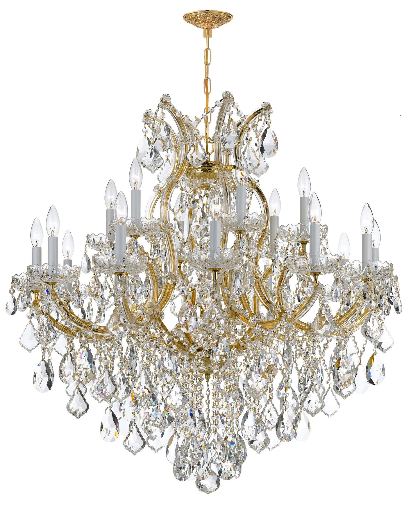 Maria Theresa 35" Wide 19-Light Gold and Crystal Chandelier