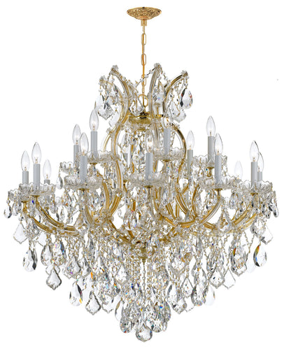Maria Theresa 35" Wide 19-Light Gold and Crystal Chandelier