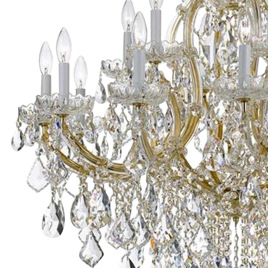 Maria Theresa 35" Wide 19-Light Gold and Crystal Chandelier