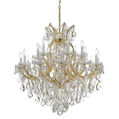 Maria Theresa 35" Wide 19-Light Gold and Crystal Chandelier