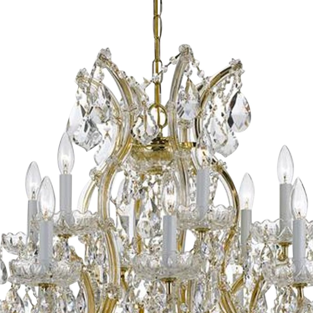 Maria Theresa 35" Wide 19-Light Gold and Crystal Chandelier