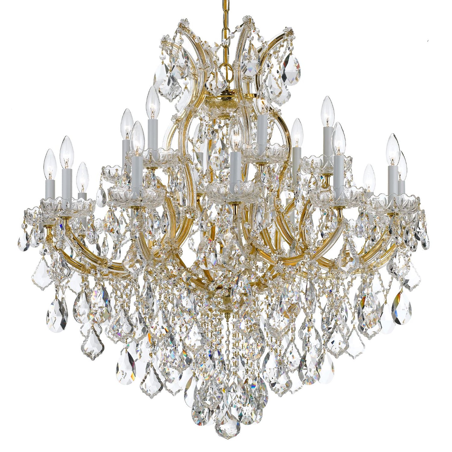Maria Theresa 35" Wide 19-Light Gold and Crystal Chandelier