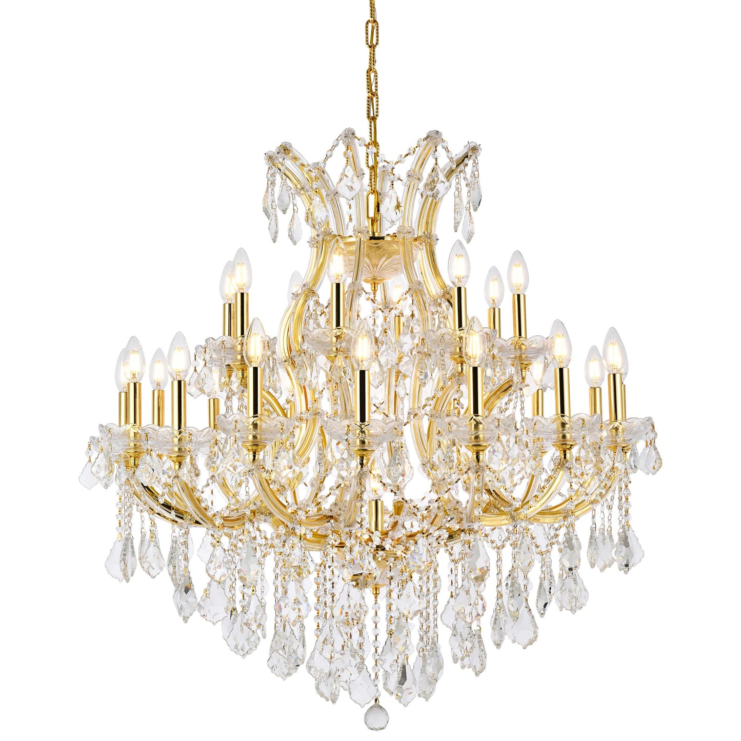 Maria Theresa 36" Wide Gold Crystal 24-Light Chandelier