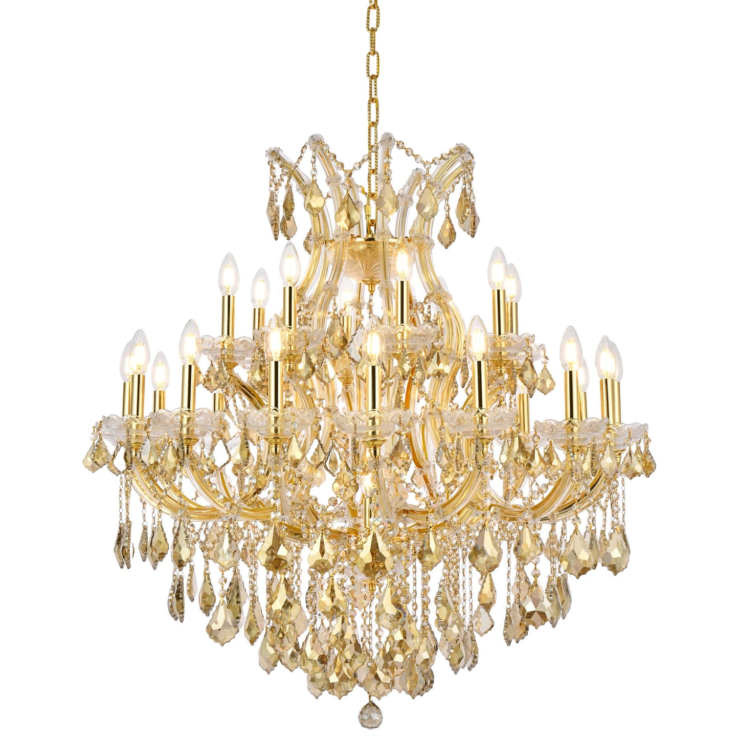 Maria Theresa 36" Wide Gold Crystal 24-Light Chandelier