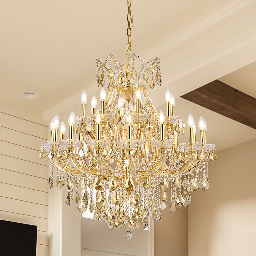 Maria Theresa 36" Wide Gold Crystal 24-Light Chandelier