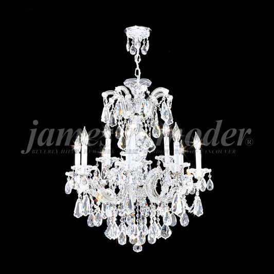 Maria Theresa Royal 26"W Silver 12-Light Crystal Chandelier