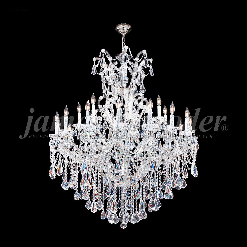 Maria Theresa Royal 46"W Silver 25-Light Crystal Chandelier