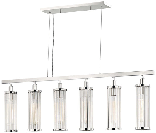 Marley 46 1/2"W Polished Nickel Kitchen Island Light Pendant