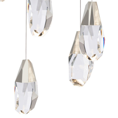 Martini 17" Wide Polished Nickel 5-Light LED Pendant