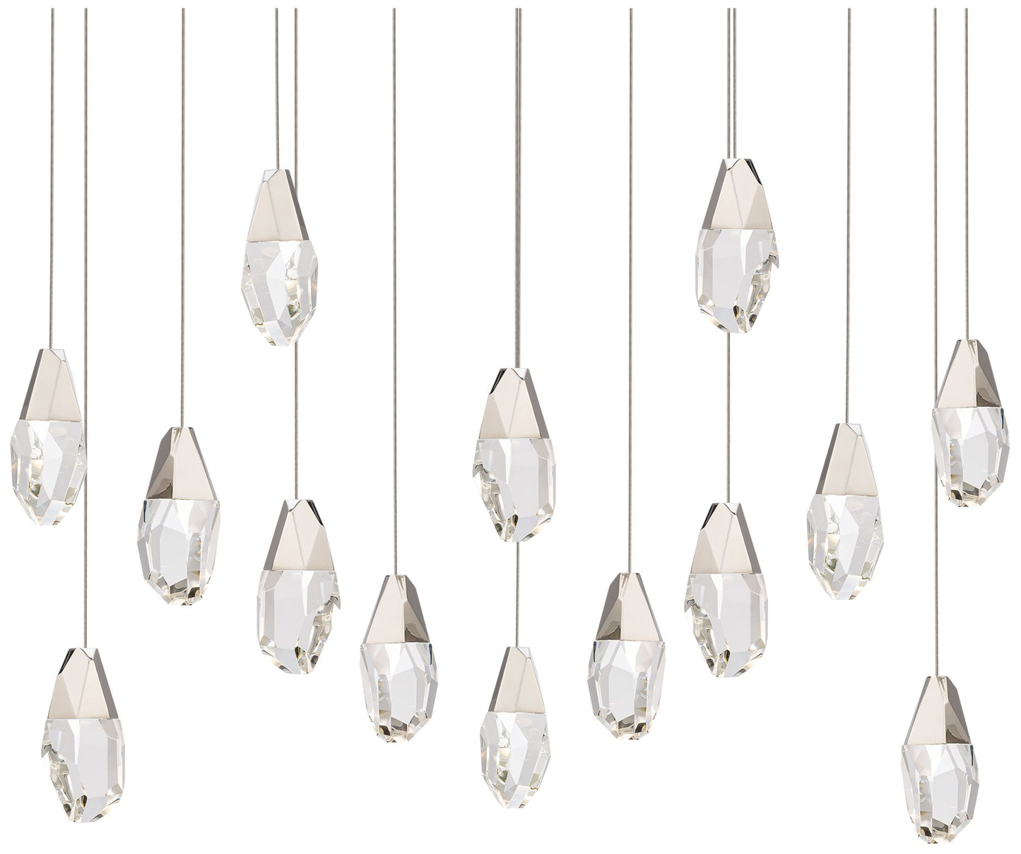 Martini 7"H x 40"W 14-Light Crystal Multi-Light Pendant in Polish