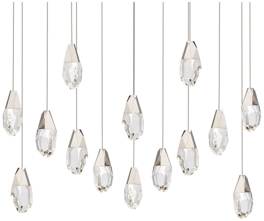 Martini 7"H x 40"W 14-Light Crystal Multi-Light Pendant in Polish