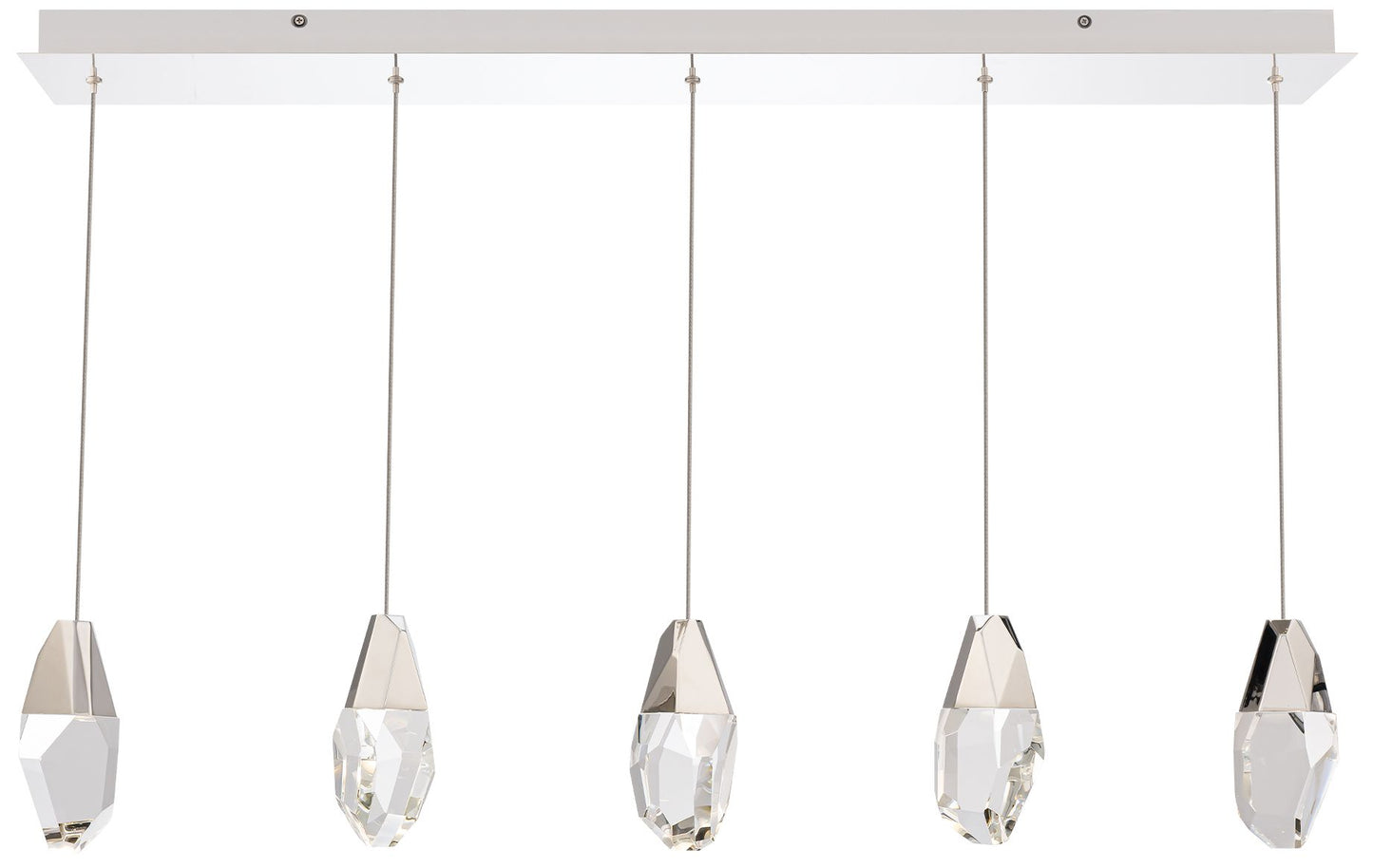 Martini 7"H x 40"W 5-Light Crystal Multi-Light Pendant in Polishe