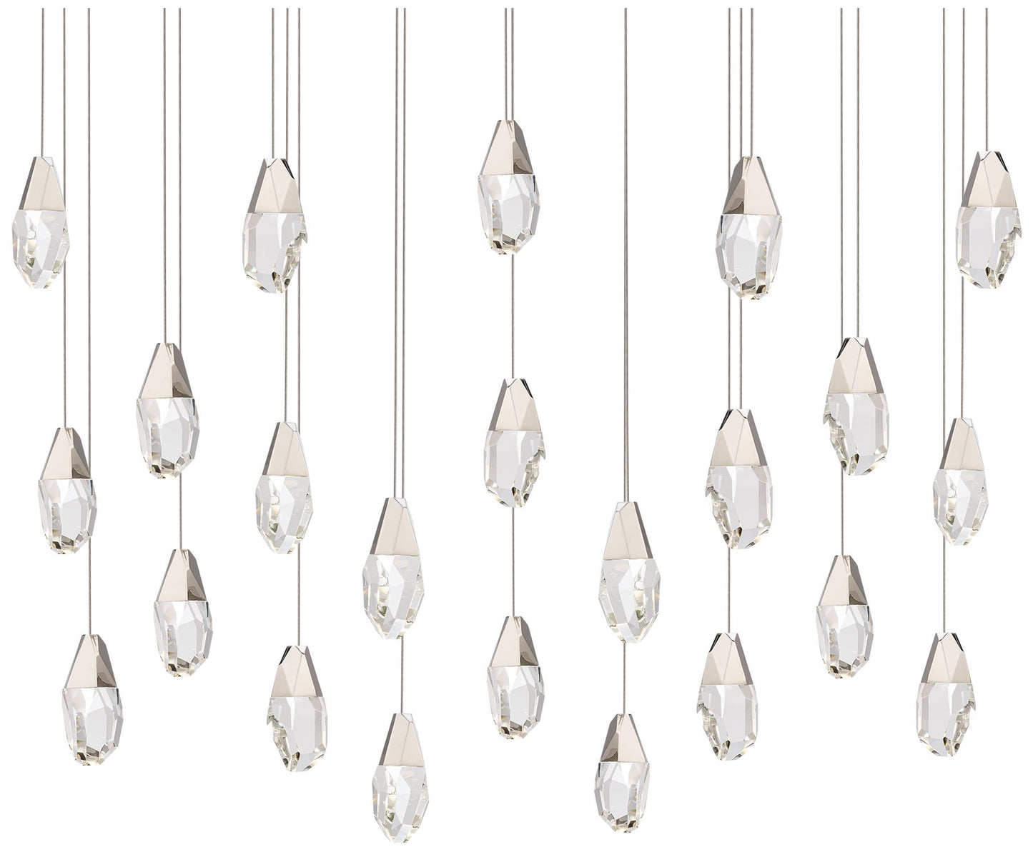 Martini 7"H x 53"W 23-Light Crystal Multi-Light Pendant in Polish