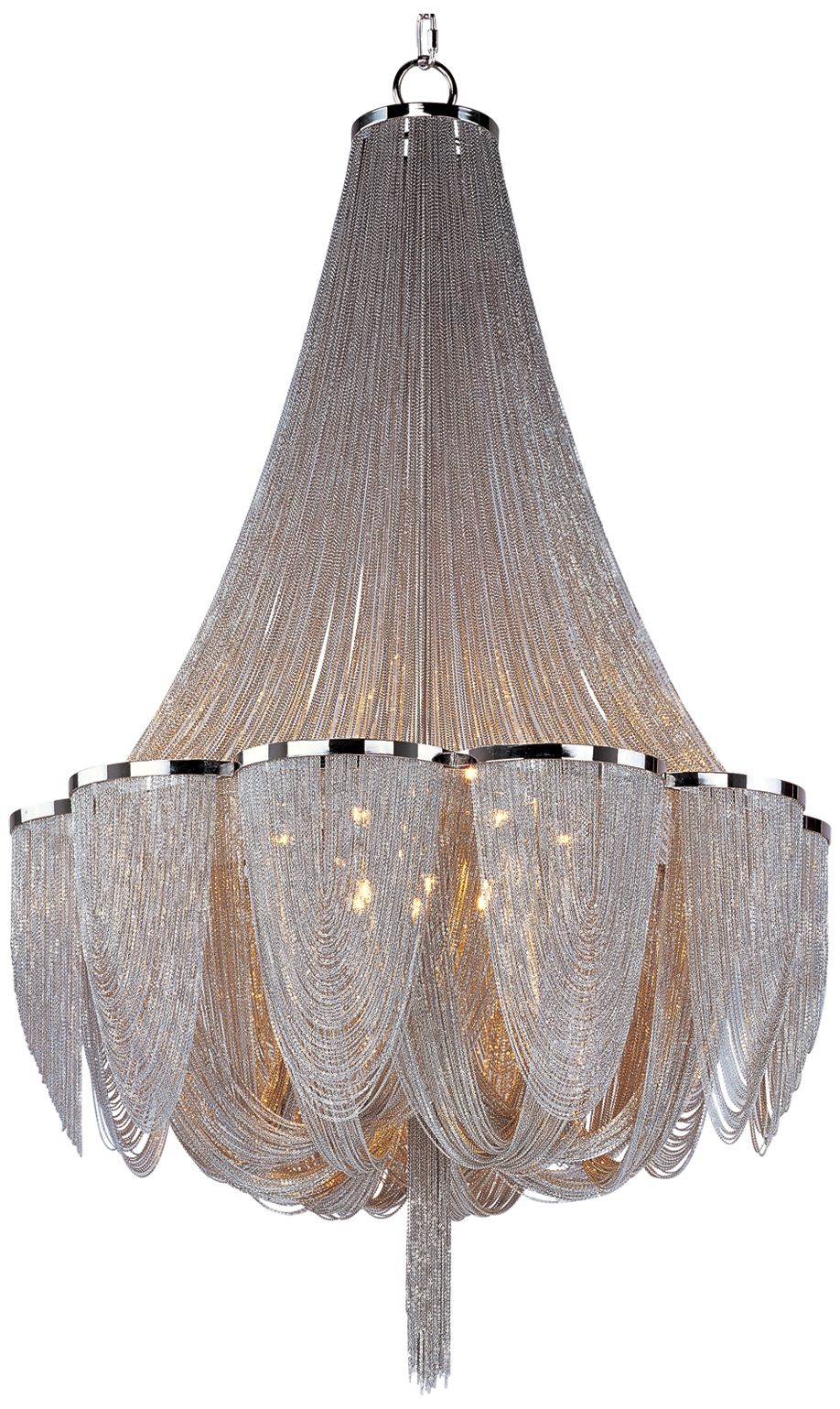 Maxim Chantilly 34" Wide Nickel Jewelry Chain Chandelier