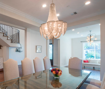 Maxim Chantilly 34" Wide Nickel Jewelry Chain Chandelier