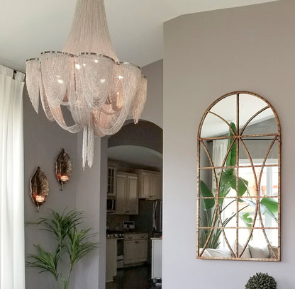 Maxim Chantilly 34" Wide Nickel Jewelry Chain Chandelier