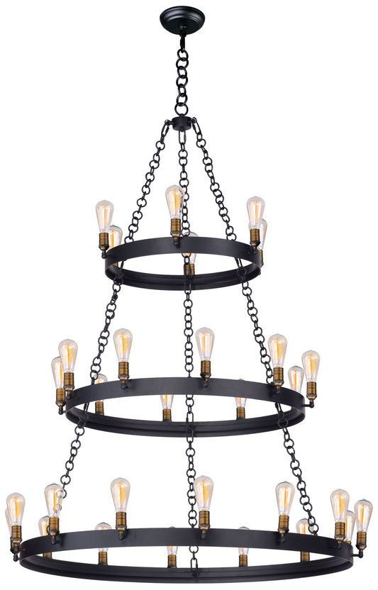 Maxim Noble 50" Wide 3-Tier 30-Light Candelabra Ring Chandelier