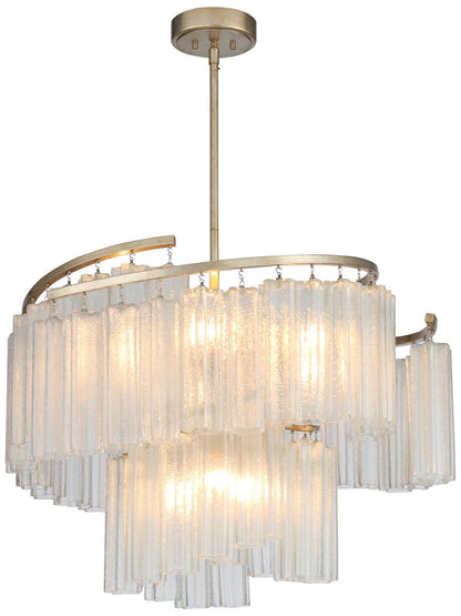 Maxim Victoria 33" Wide Golden Silver and Glass Modern Pendant Light