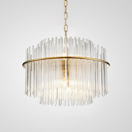 Postmodern American style round glass tube chandelier