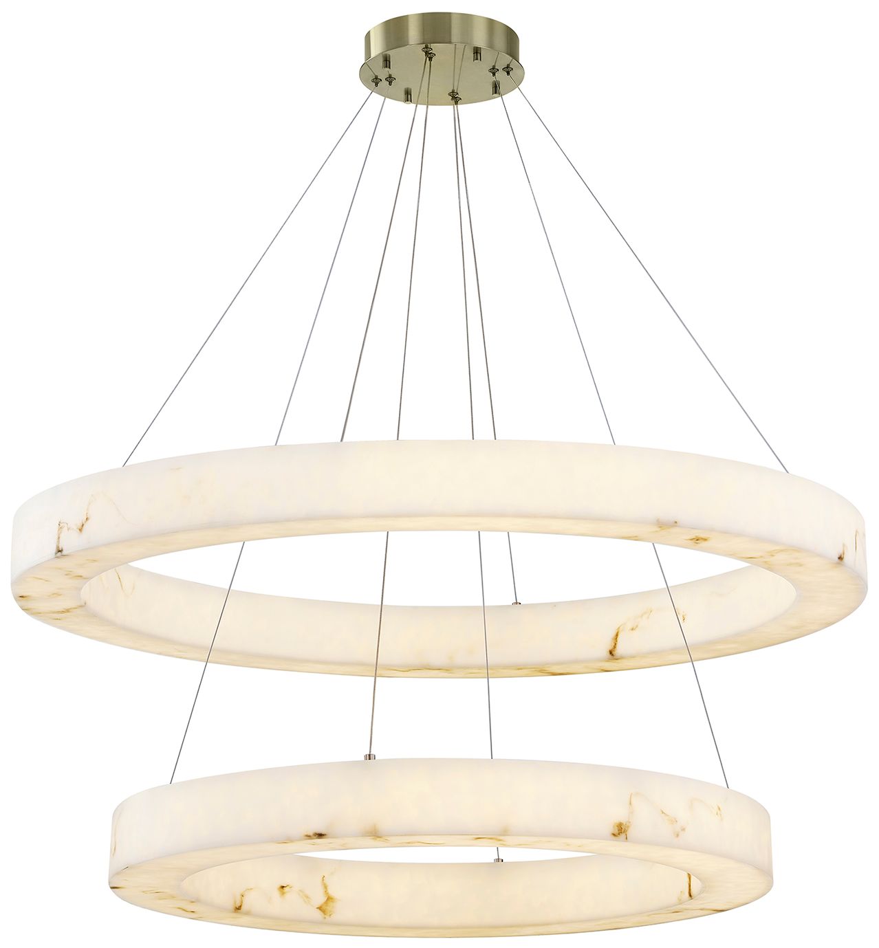 Medley 42" Wide Brushed Brass 2-Tier LED Ring Chandelier