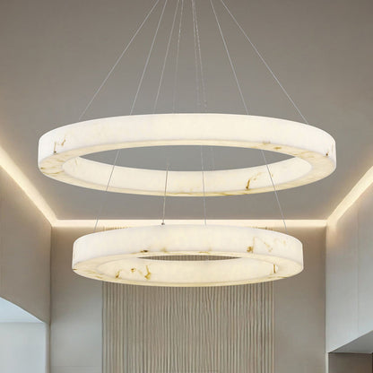 Medley 42" Wide Brushed Brass 2-Tier LED Ring Chandelier