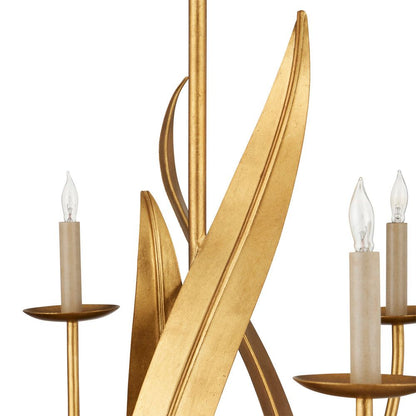 Menefee 49 1/4" Wide Antique Gold Leaf 18-Light Chandelier