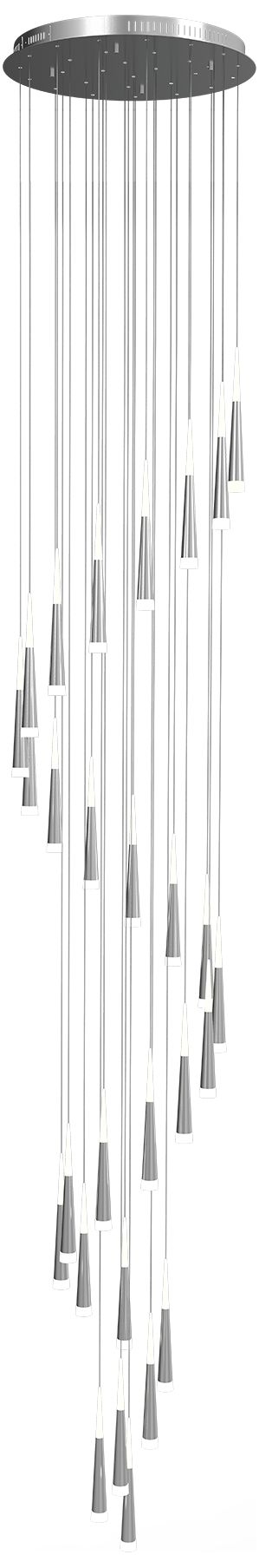 Meteor 33.5 inch Brushed Aluminum Chandelier