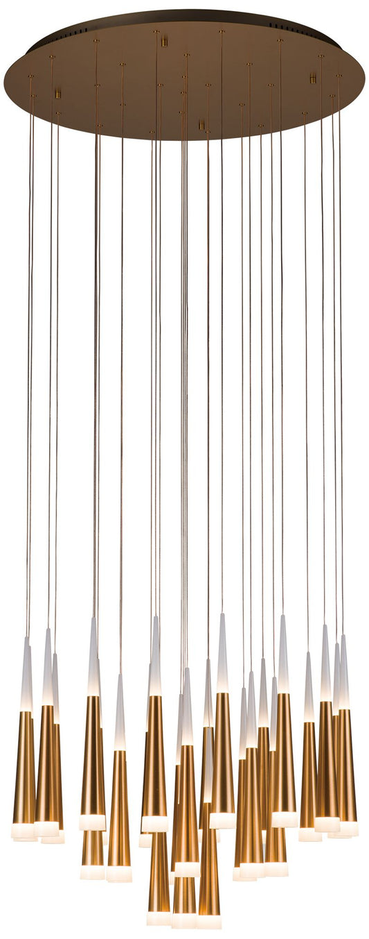 Meteor 33.5 inch Brushed Gold Chandelier