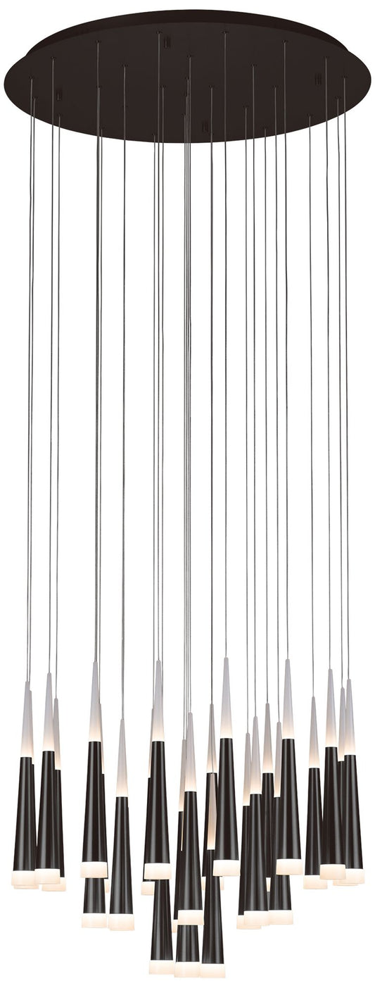 Meteor 33.5 inch Satin Dark Gray Chandelier