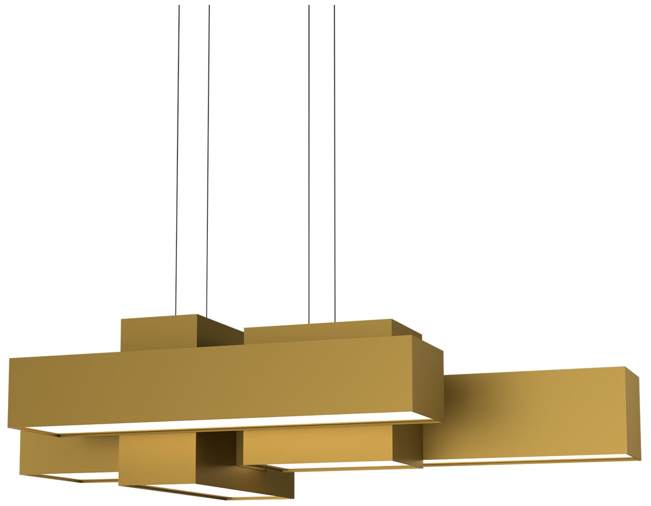 Metro 37" Long New Brass Pendant 0-10V LED