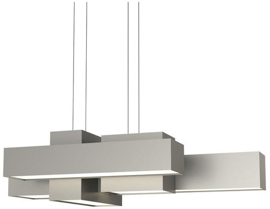 Metro 37" Long Satin Pewter Pendant 0-10V LED