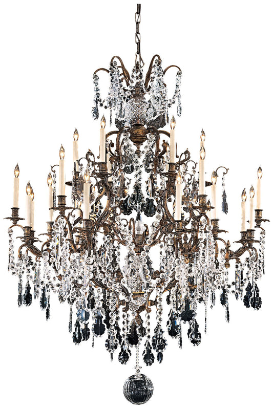 Metropolitan 24-Light 51-in Oxidized Brass Finish Lead Crystal Chandelier