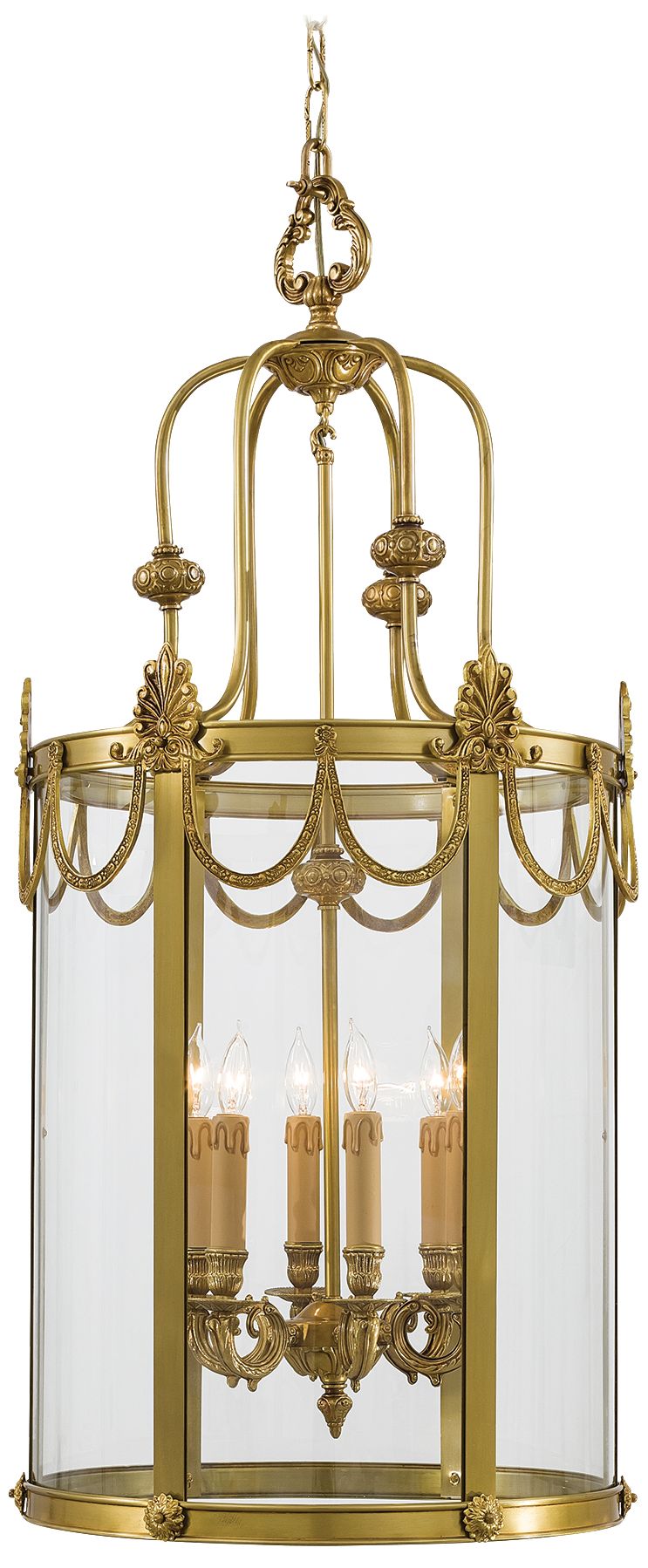 Metropolitan 6-Light 18.75-in Dore Gold Foyer Pendant with Glass Shades