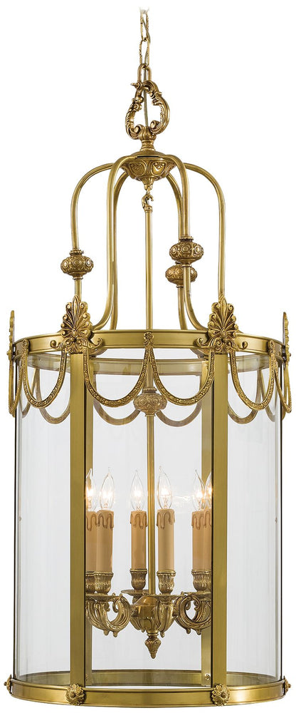 Metropolitan 6-Light 18.75-in Dore Gold Foyer Pendant with Glass Shades