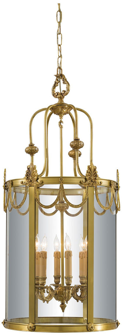 Metropolitan 6-Light 18.75-in Dore Gold Foyer Pendant with Glass Shades