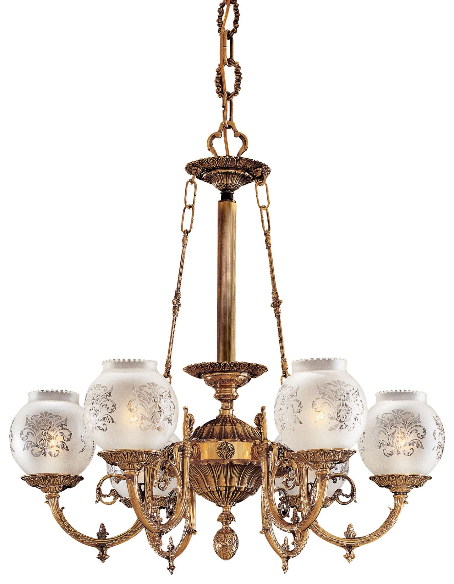 Metropolitan 6-Light 26-in Antique Classic Brass Indoor Chandelier