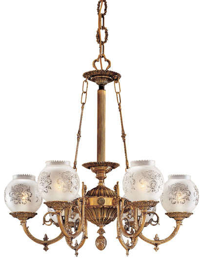 Metropolitan 6-Light 26-in Antique Classic Brass Indoor Chandelier