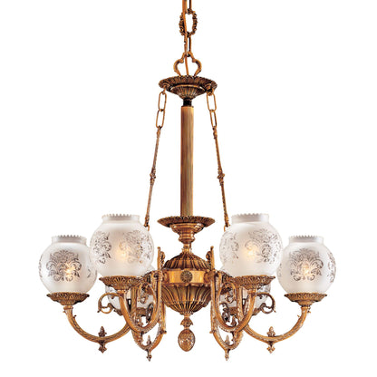 Metropolitan 6-Light 26-in Antique Classic Brass Indoor Chandelier