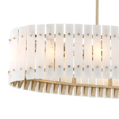 Metropolitan Bardon 5-Light 48.24-in Celeste Brass Chandelier with Shade