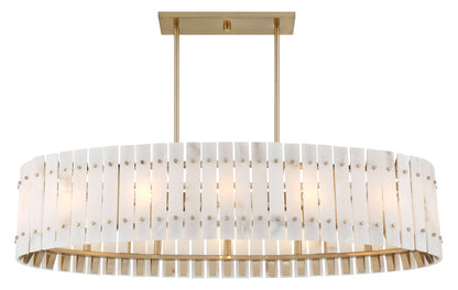 Metropolitan Bardon 5-Light 48.24-in Celeste Brass Chandelier with Shade