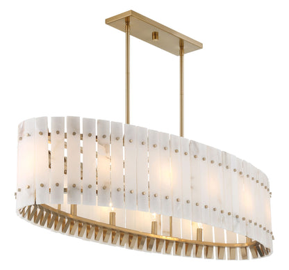 Metropolitan Bardon 5-Light 48.24-in Celeste Brass Chandelier with Shade