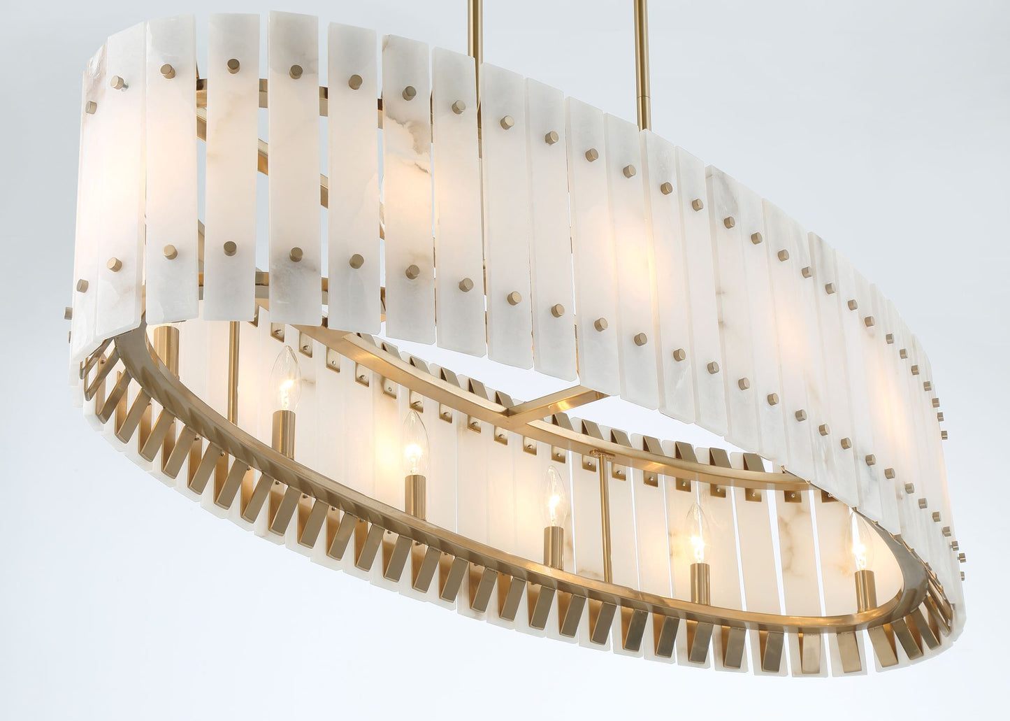 Metropolitan Bardon 5-Light 48.24-in Celeste Brass Chandelier with Shade